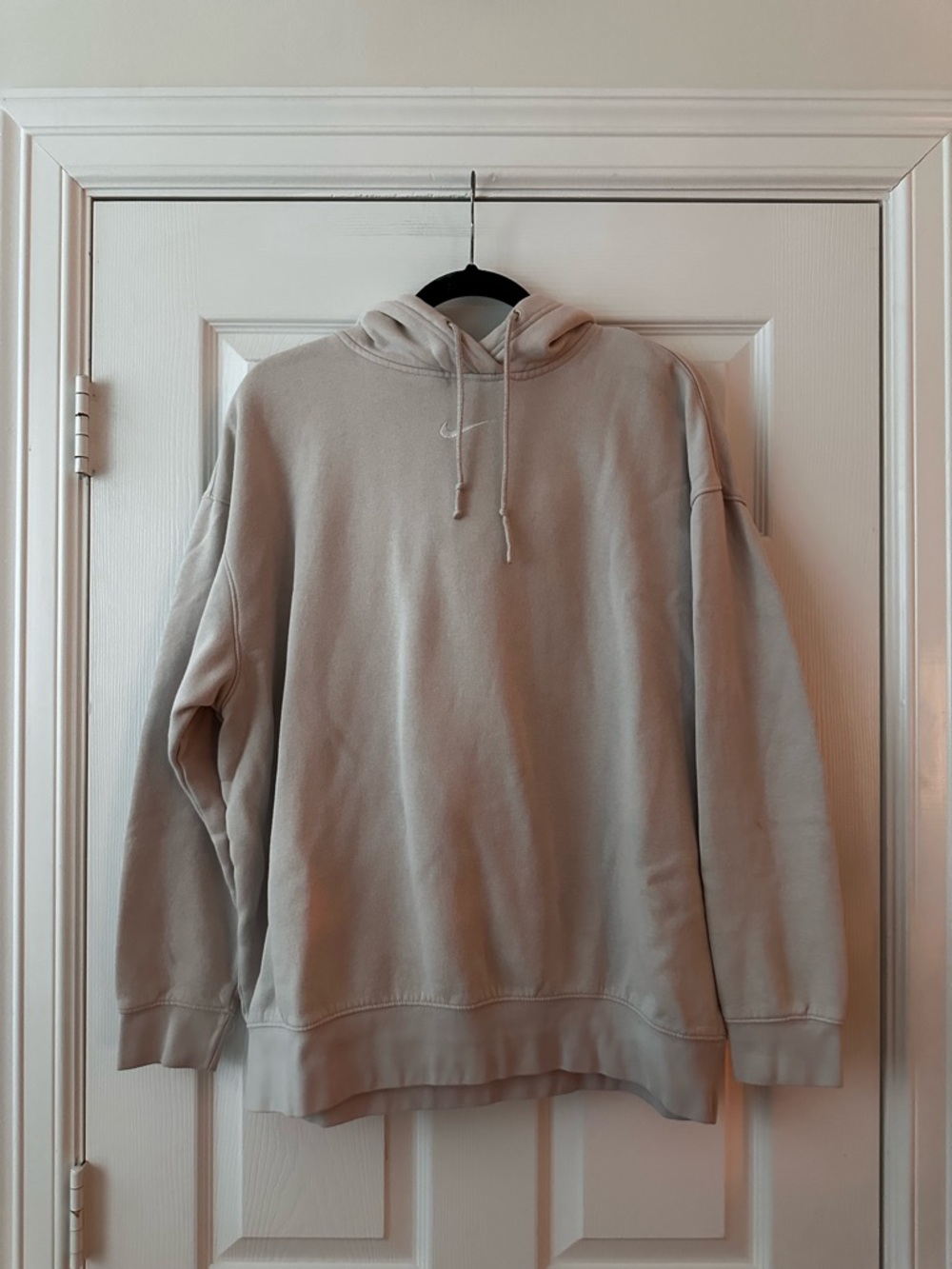 Nike Hoodie in Light Tan with Black Swoosh Tag